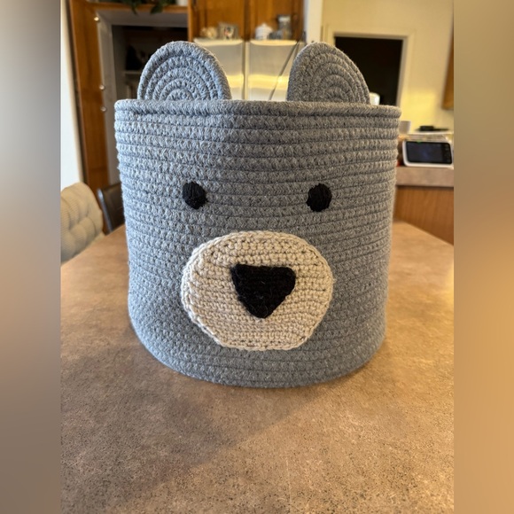 Cloud Island -Coiled Rope Storage Bin Large Bear - Picture 1 of 4